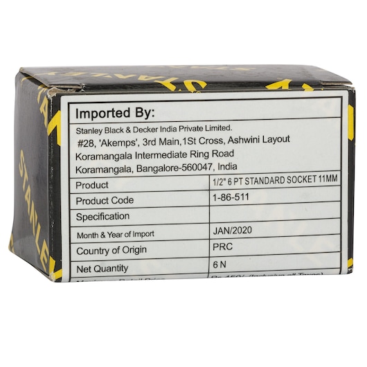 1/2" 6 Pt Standard Socket 11Mm