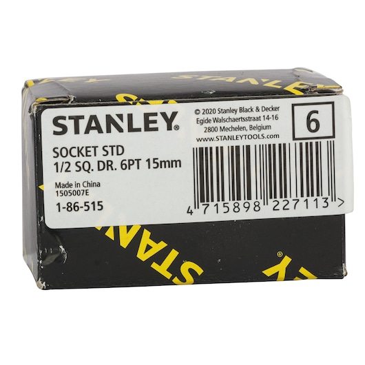 1/2" 6 Pt Standard Socket 15Mm