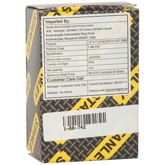 1/2" 6 Pt Standard Socket 20Mm