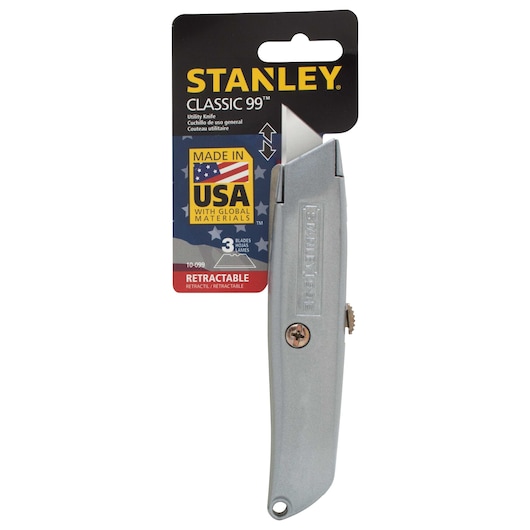 6 Inch Classic 99 retractable utility knife in packaging.
