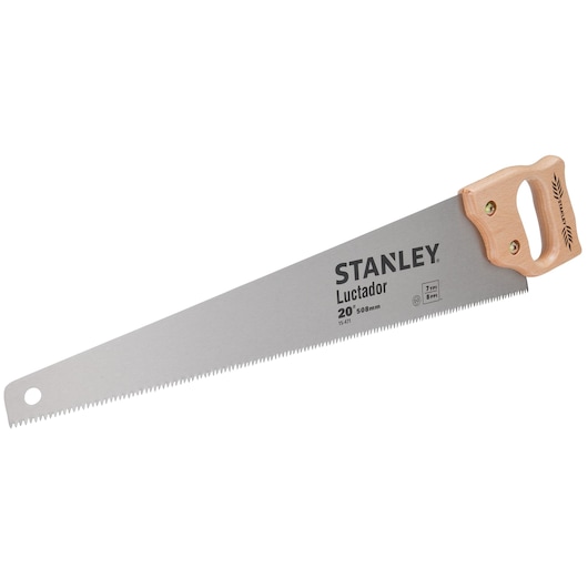 Stanley Wooden Handle Handsaw LUCTADOR HANDSAW 8 PTS 20INCH front facing 2