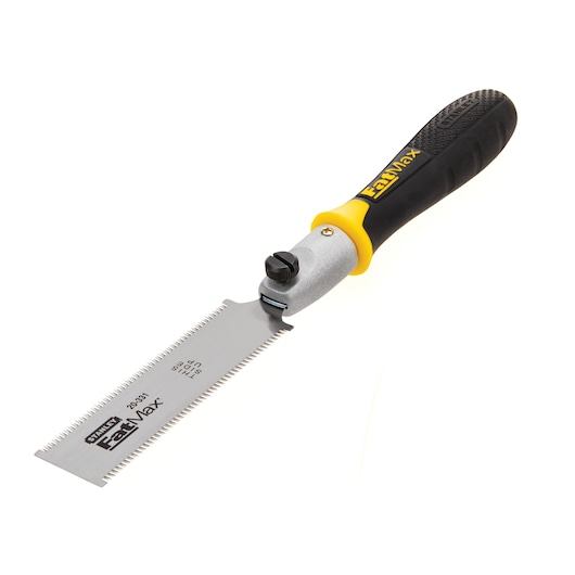 Profile of four and three fourth inch fatmax mini flush cut saw.