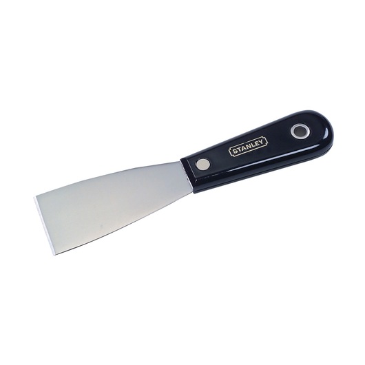 Profile of 2 inch nylon handle stiff blade putty knife.