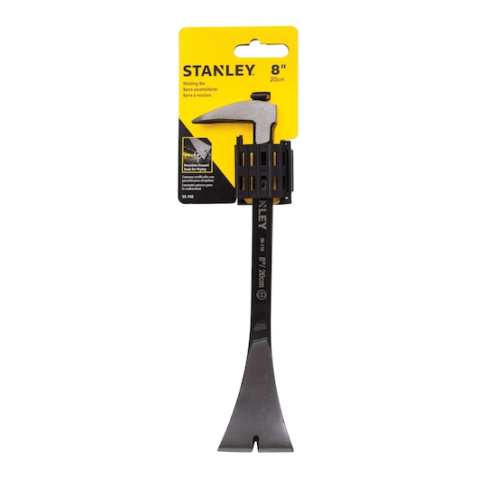 Photo of STANLEY 55-116 molding bar, 8 inch size, black metal, front view, on white background.