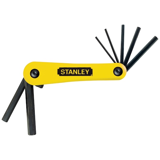 Stanley® Folding Metric and SAE Hex Keys, 2/Pack, Yellow/Black