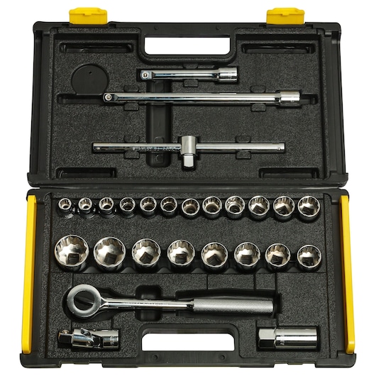 27 Pcs-1/2 Sq. Dr 12Pt Socket Set Met