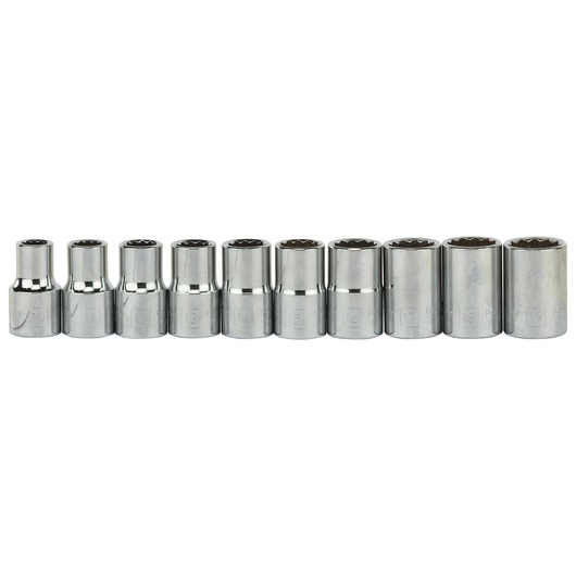 27 Pcs-1/2 Sq. Dr 12Pt Socket Set Met