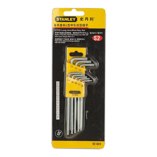 8 Pcs,Long L-Type Tamperproof Torx, Hexkey