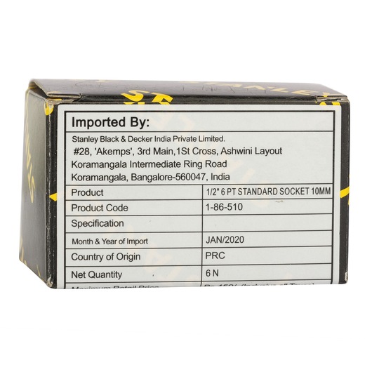 1/2 in. (10mm) 6-point Standard Socket
