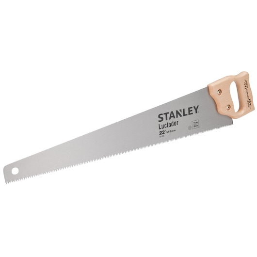 Stanley Wooden Handle Handsaw LUCTADOR HANDSAW 8 PTS 22INCH sideview Stanley Wooden Handle Handsaw LUCTADOR HANDSAW 8 PTS 22INCH sideview