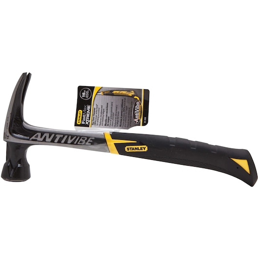 16 ounces rip claw nailing hammer in plastic packaging.