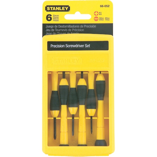 6 piece Precision Screwdriver Set in plastic packaging.