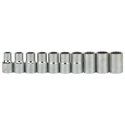 27 Pcs-1/2 Sq. Dr 12Pt Socket Set Met