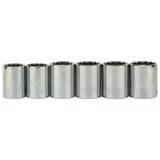 27 Pcs-1/2 Sq. Dr 12Pt Socket Set Met