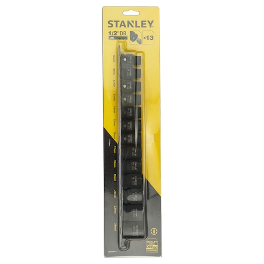 1/2 Std Impact Socket Set (13 Pcss) 10-11-12-13-14-15-16-17-18-19-21-22-24Mm