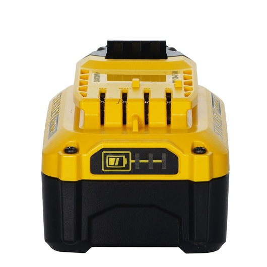 STANLEY SB204-KR photography of yellow and black battery charger, front angle, on white background.