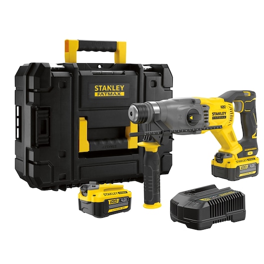 20V Brushless Rotary Hammer Drill, 4.0Ah x 2