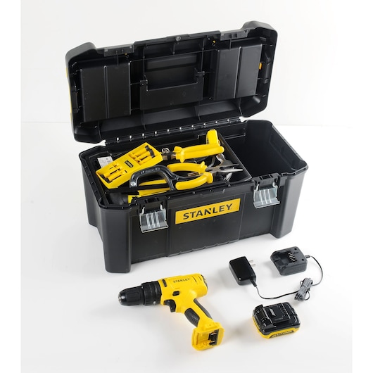 10.8V Hammer Driver (1.5Ah X 1) Tools & Accessories Set+19 in. Toolbox (119 pc.)