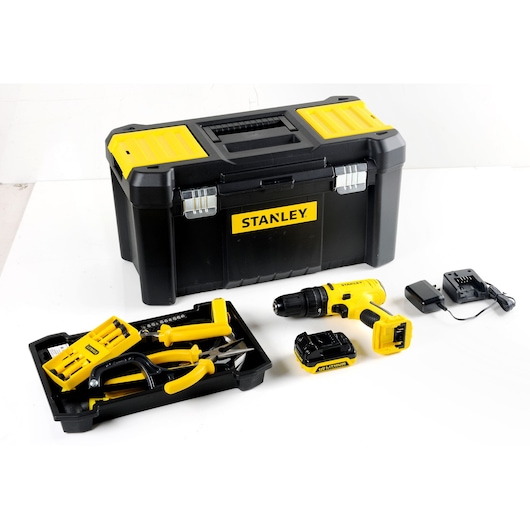 10.8V Hammer Driver (1.5Ah X 1) Tools & Accessories Set+19 in. Toolbox (119 pc.)