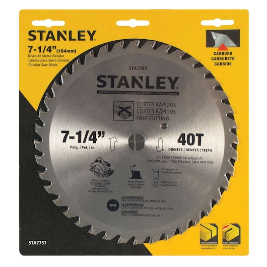 7-1/4 40T Saw Blade - Car