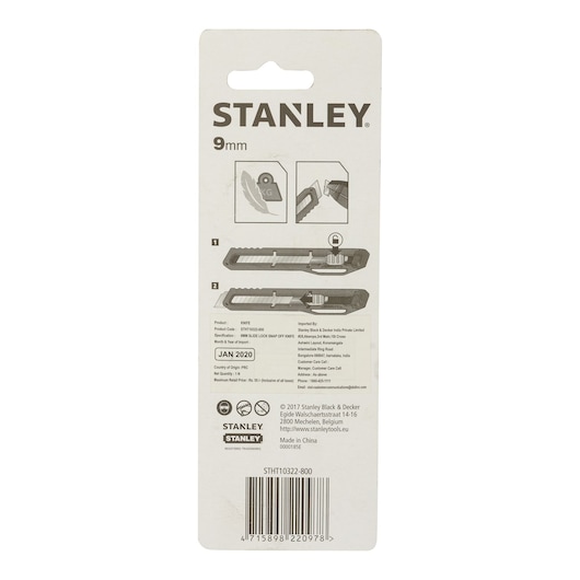 Slide Lock Snap Off Knife 9Mm