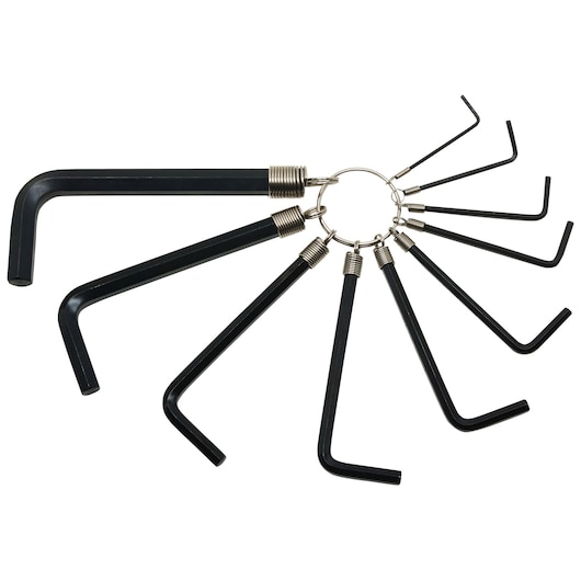 Hex Keys On Ring Set Of 10  Pcs.