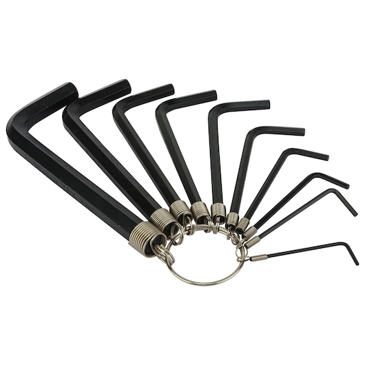 Hex Keys On Ring Set Of 10  Pcs.