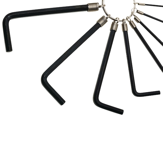 Hex Keys On Ring Set Of 10  Pcs.