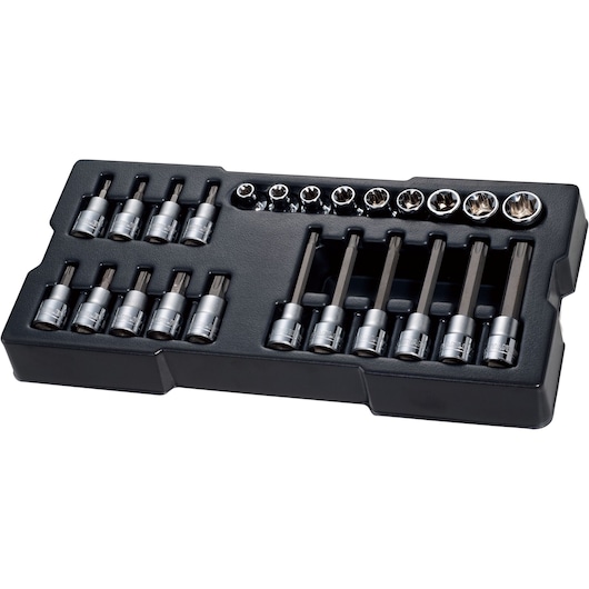 24PC 1/2IN METRIC BIT SOCKET MODULE