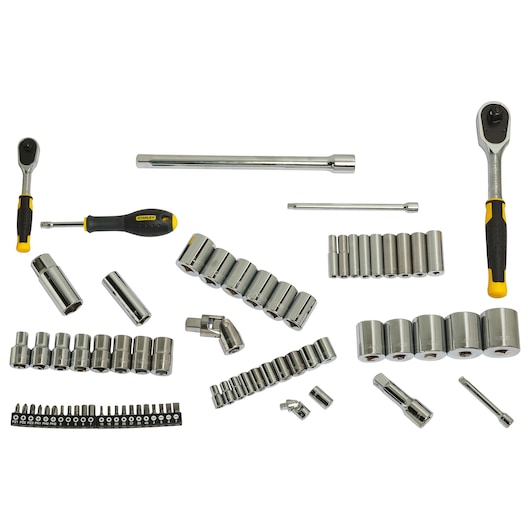 72  Pcs 1/4"+1/2" Socket Set