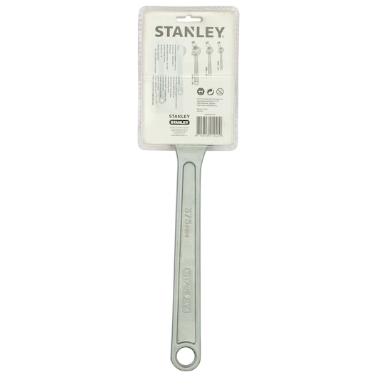 Stanley STMT87435-8 metal spanner, 375 mm, photographed from rear on white background.