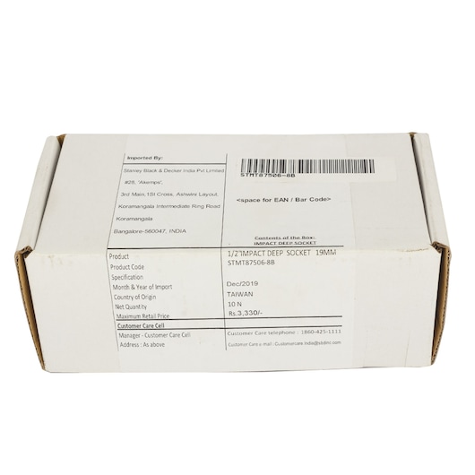 1/2" Impact Deep Socket 19Mm