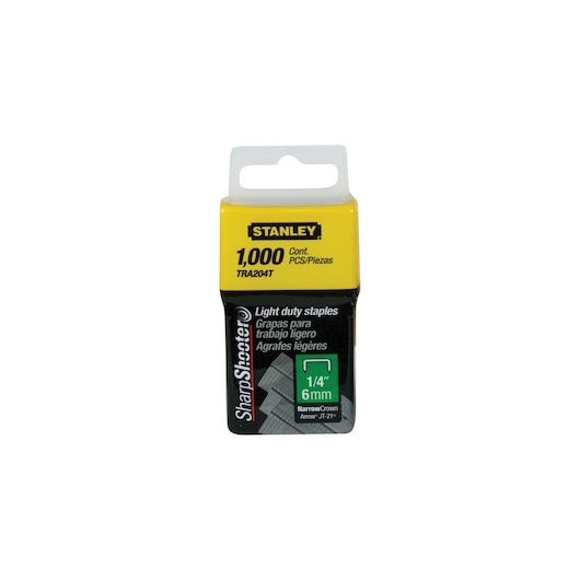 TRA204T, STANLEY® Light-duty Staple, 6mm (1,000 PACK), Packaging